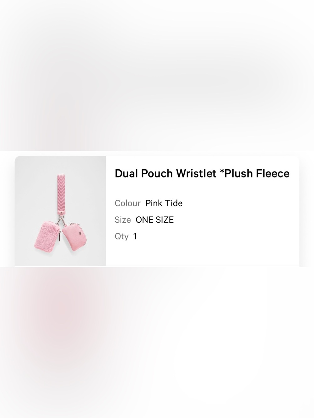 lululemon athletica Pink Tide Dual Pouch Wristlet Plush Fleece Key Card Holder